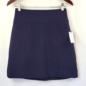 Maeve Piqué Mini Skirt Navy Size XSmall